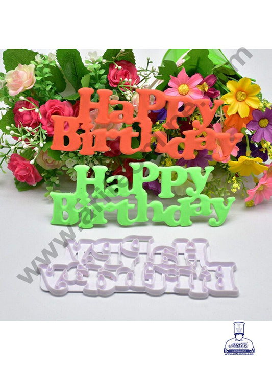 1 pc Happy Birthday Plastic Cutters Fondant Tool (MOQ 12 PCS) (ID)