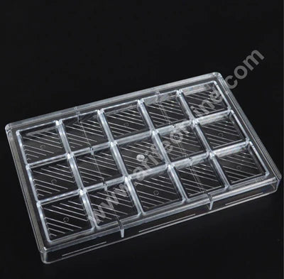 Polycarbonate Chocolate Mold: Square Praline with Diagonal Pattern│SB-3177│ (MOQ 12 PCS) (RRD)