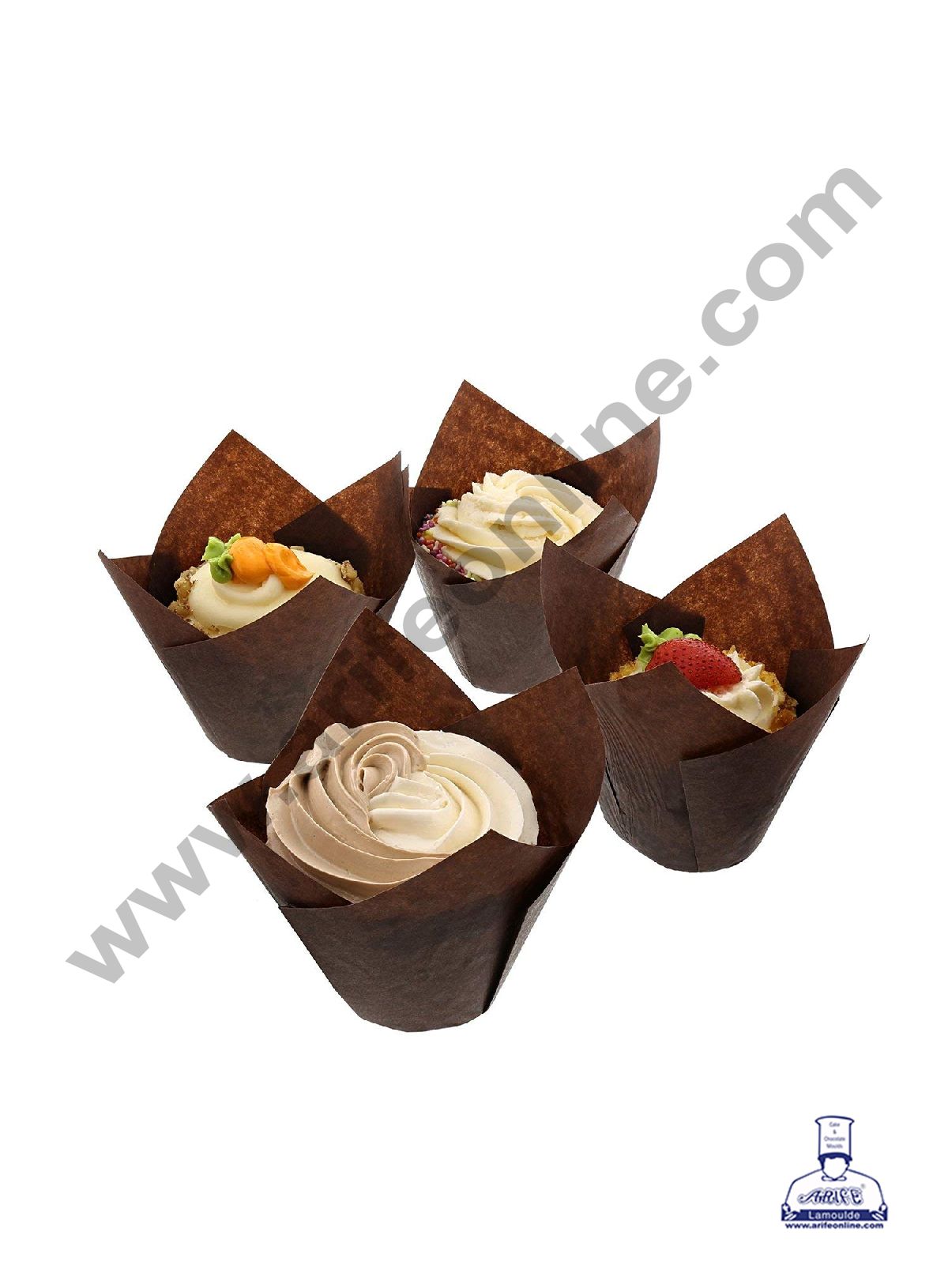 Novacart Bake & Serve Paper Baking Mould - Tulip Cup Shaped Muffin Mould 230 Pcs ( SB-G9F-Tulip )  (MOQ 500 PCS)