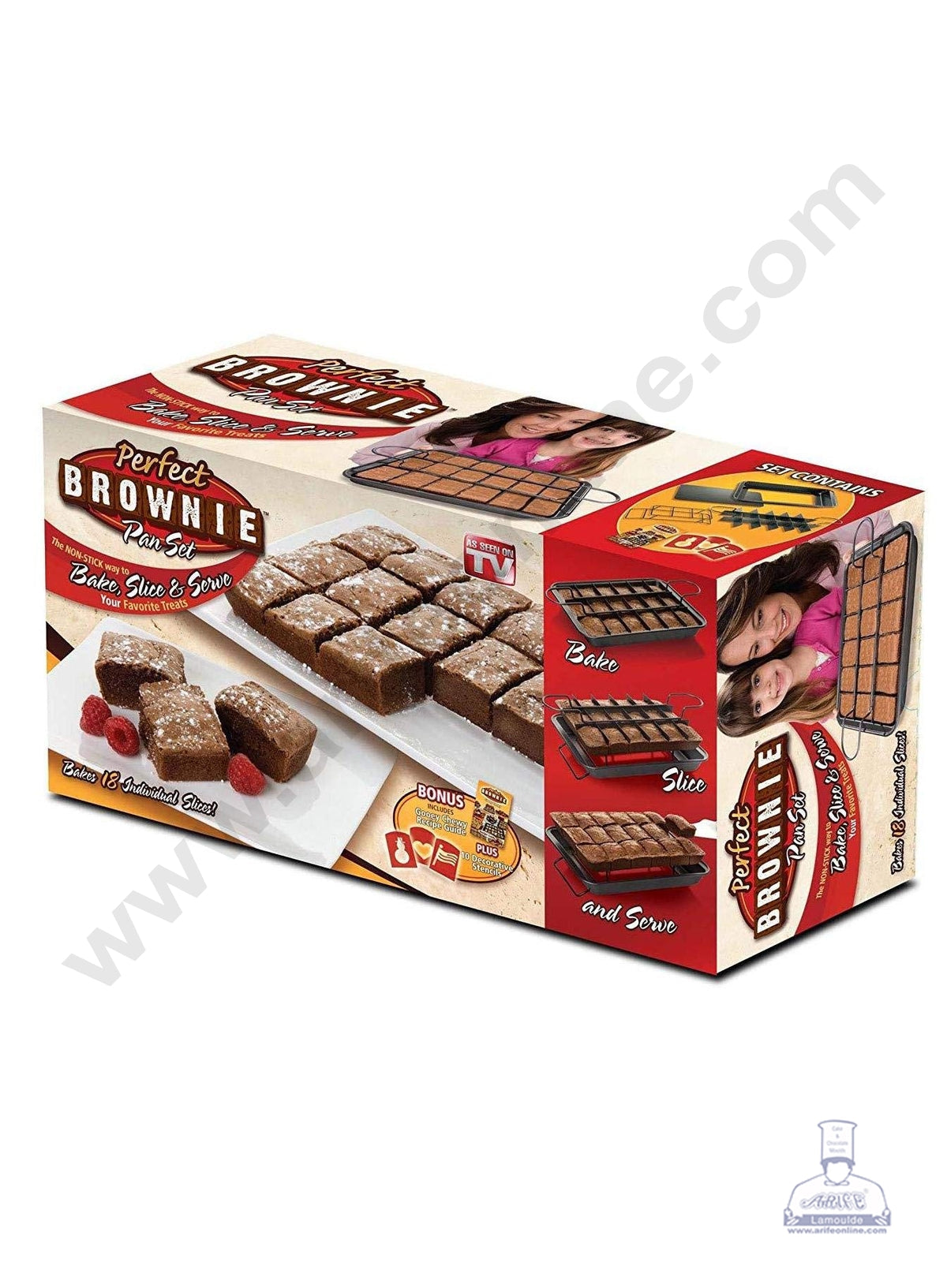 Non Stick 3 Set Brownie Pan Cake Mold Built-in Slice Removable Bottom Cake Pans (MOQ 12 PCS)