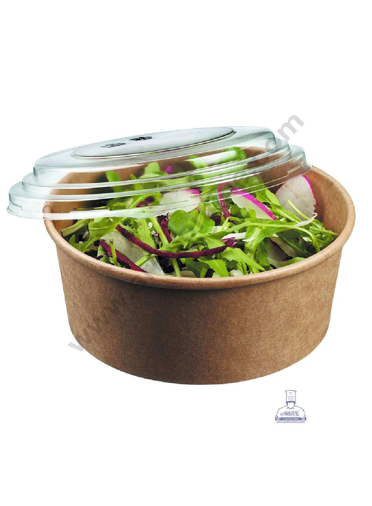 Kraft Paper Round Bowls with Lid | Disposable Salad Bowl - Top 5 Inch (MOQ 100 PCS)