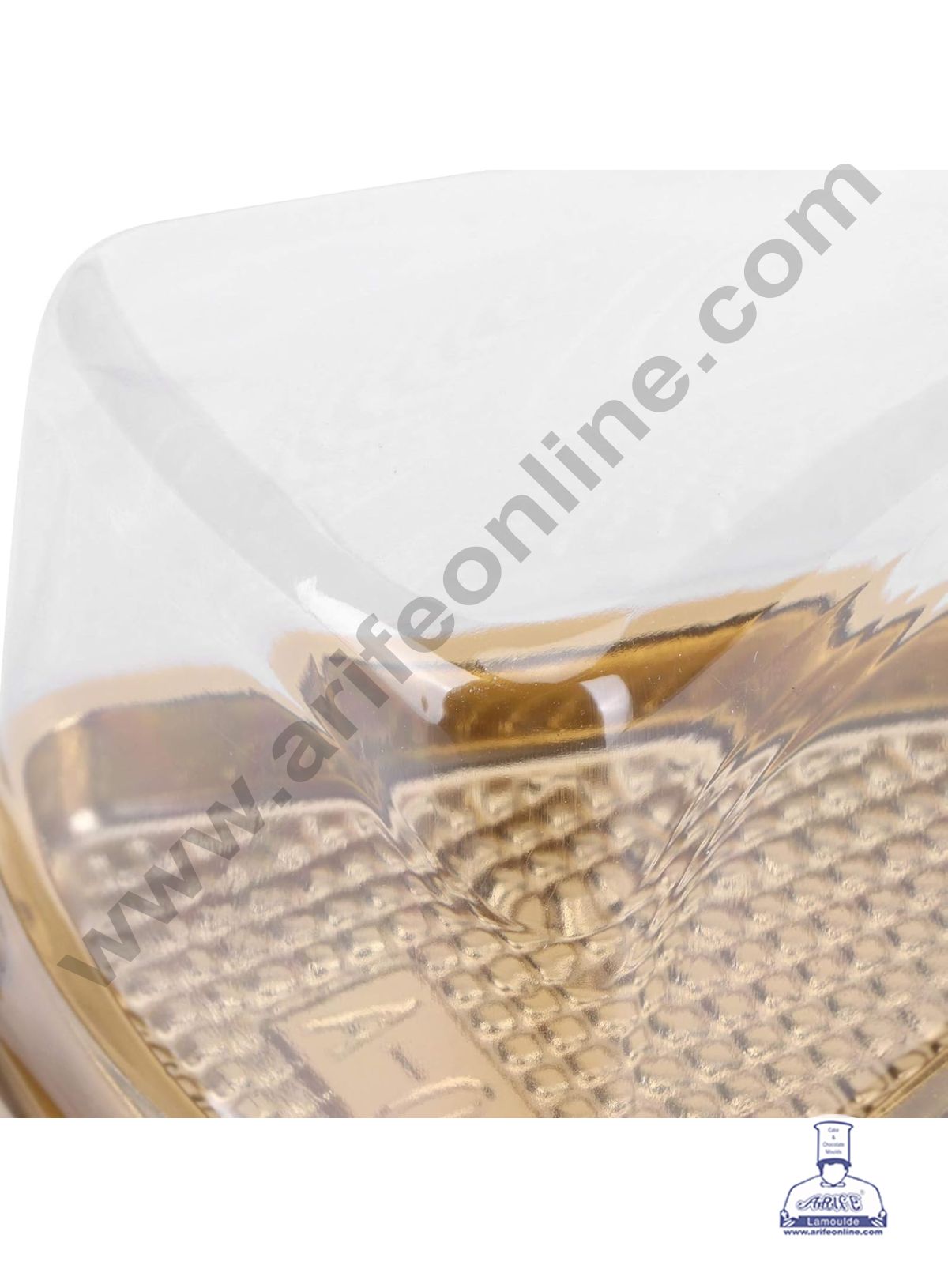 Gold Base PVC Triangle Pastry box with Clear Lid | Slice Box | Dessert Package | Pastry box (MOQ 500 PCS) (E)