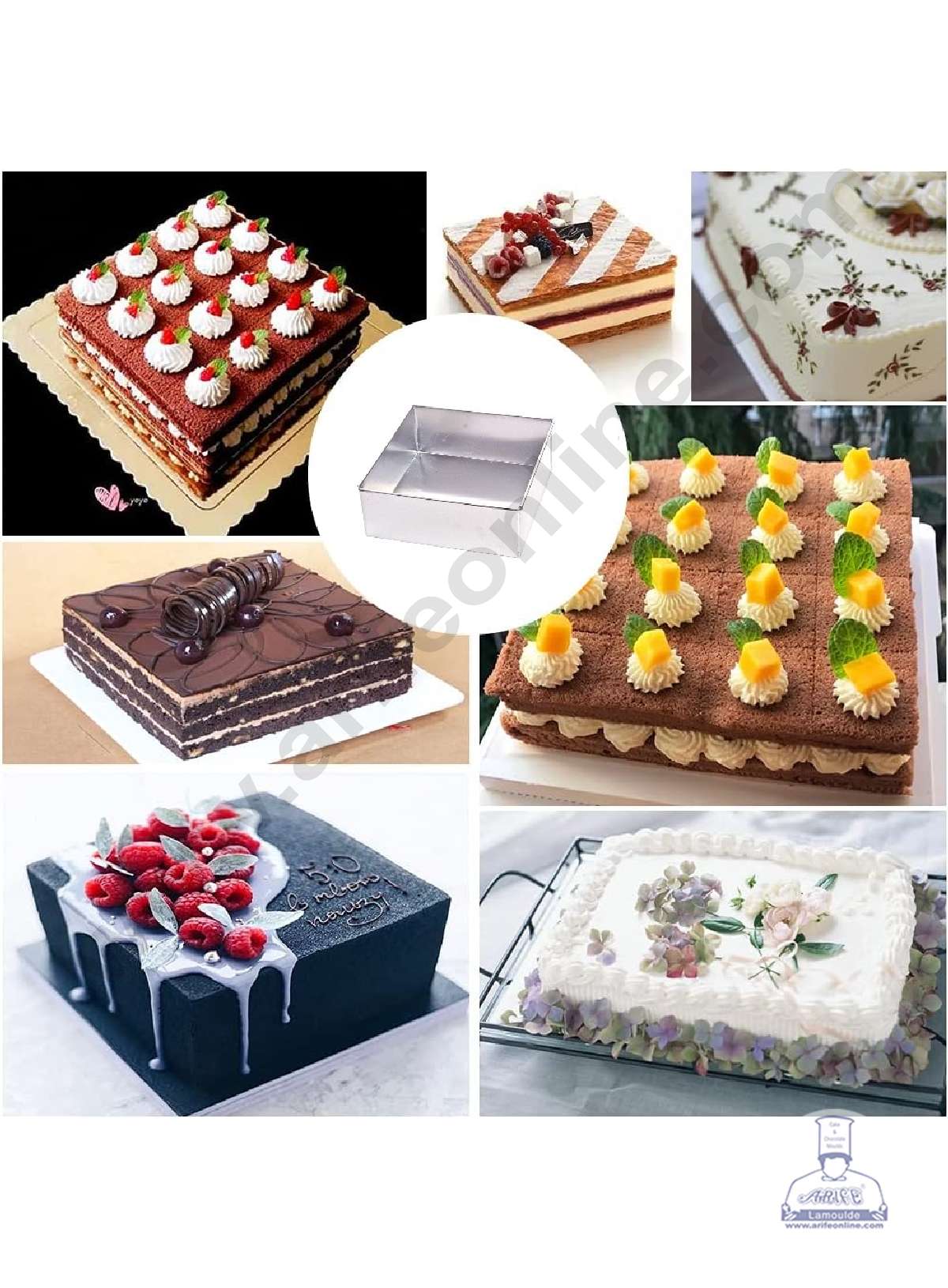 Aluminum Square Cake Mould - 7 in x 2 in (MOQ 12 PCS)