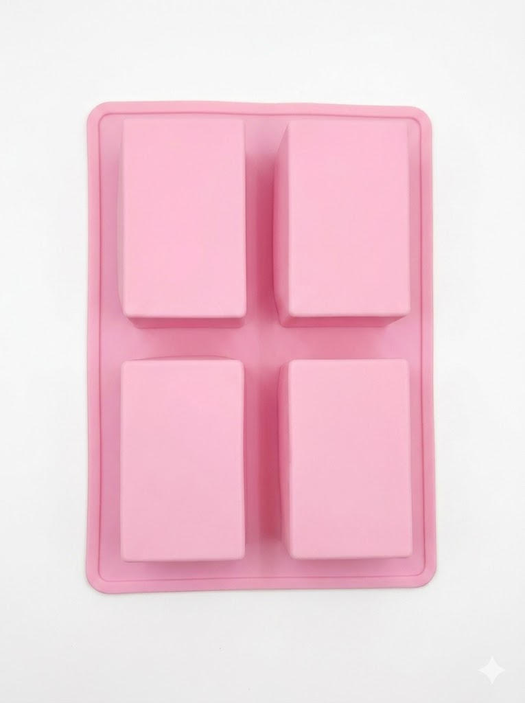 4 Cavity Rectangle Bread Loaf Silicone Moulds for Soaps and Chocolate Jelly Desserts Mould  LMB955  (MOQ 12 PCS) (MD)