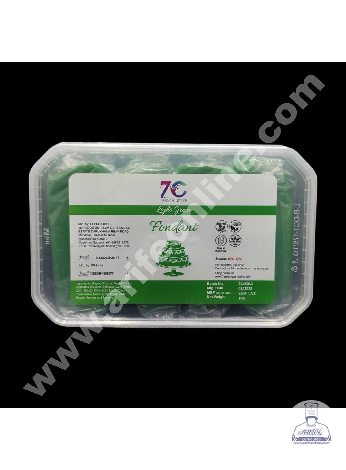 7C Fondant - Light Green (1 KG)