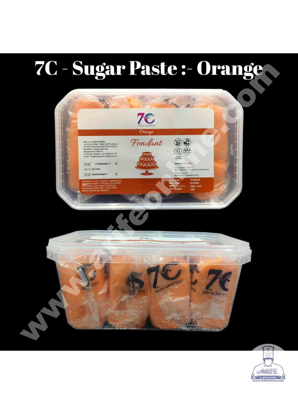 7C Fondant - Orange (1 KG)