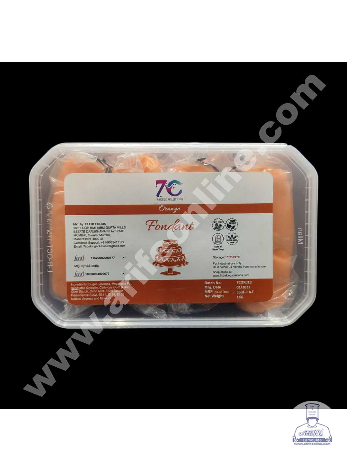 7C Fondant - Orange (1 KG)