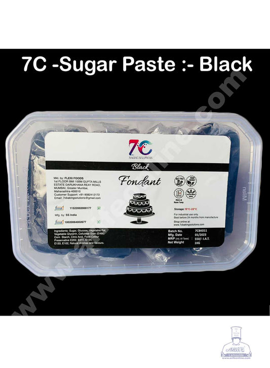 7C Fondant - Black (1 KG) (MOQ 12 PCS) (RFE)