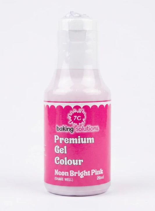 7C Edible Premium Gel Colour Neon Bright Pink - 20ml (7C-NBright-Pink)  (MOQ 12 PCS) (RA.24)