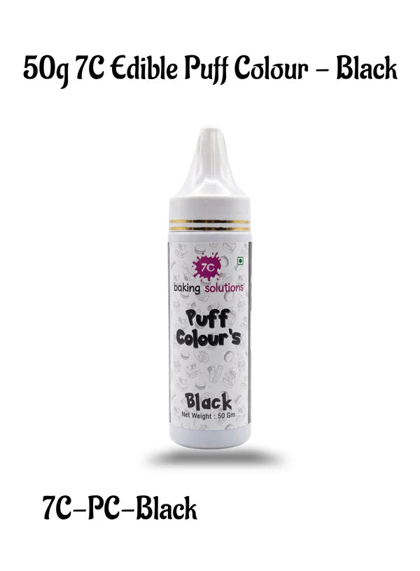 7C Edible Puff Colour Food Colour Powder Spray for Cakes Decoration - Black ( 50 gm )  (MOQ 12 PCS) (FA.3)