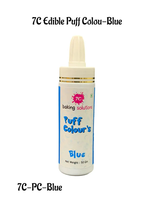 7C Edible Puff Colour Food Colour Powder Spray for Cakes Decoration - Blue ( 50 gm )  (MOQ 12 PCS) (FA.3)