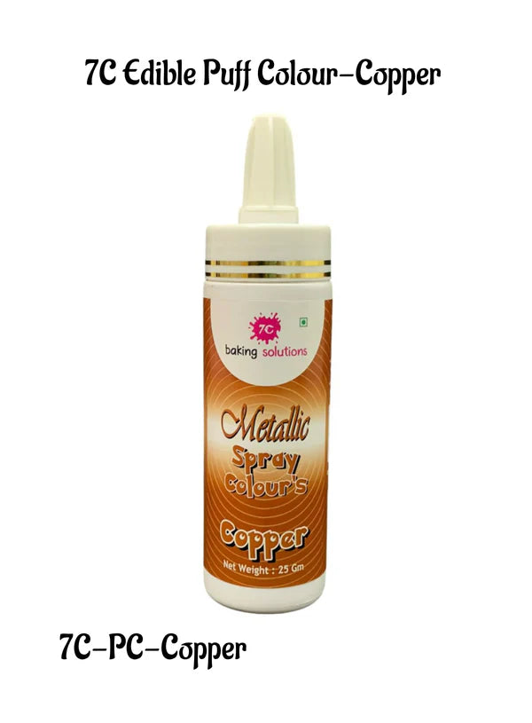 7C Edible Puff Colour Food Colour Powder Spray for Cakes Decoration -  Metallic Copper ( 25 gm )  (MOQ 12 PCS) (ARL.8)