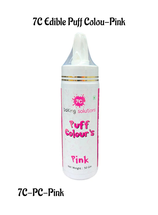 7C Edible Puff Colour Food Colour Powder Spray for Cakes Decoration - Pink ( 50 gm )  (MOQ 12 PCS) (FA.3)
