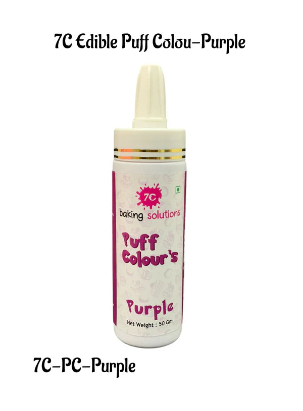 7C Edible Puff Colour Food Colour Powder Spray for Cakes Decoration - Purple ( 50 gm )  (MOQ 12 PCS) (FA.3)