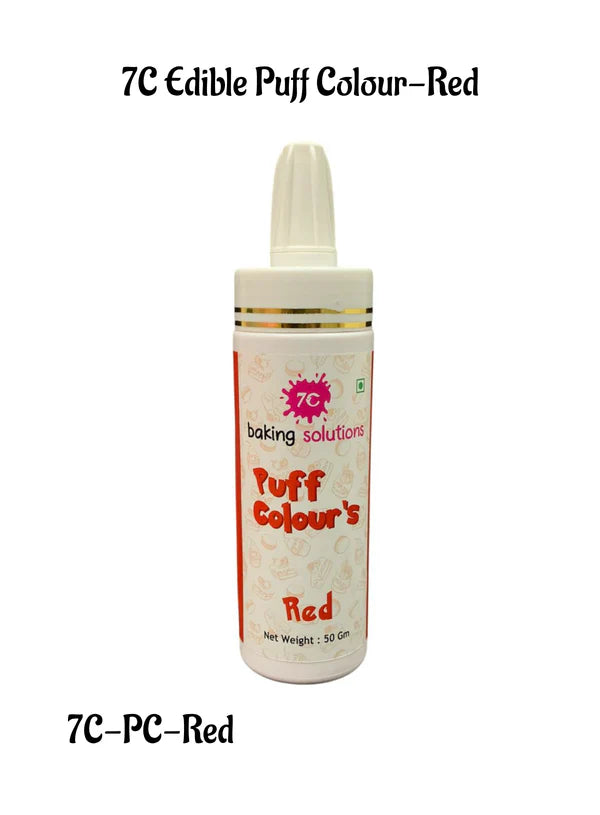 7C Edible Puff Colour Food Colour Powder Spray for Cakes Decoration - Red ( 50 gm ) (MOQ 12 PCS) (FA.3)