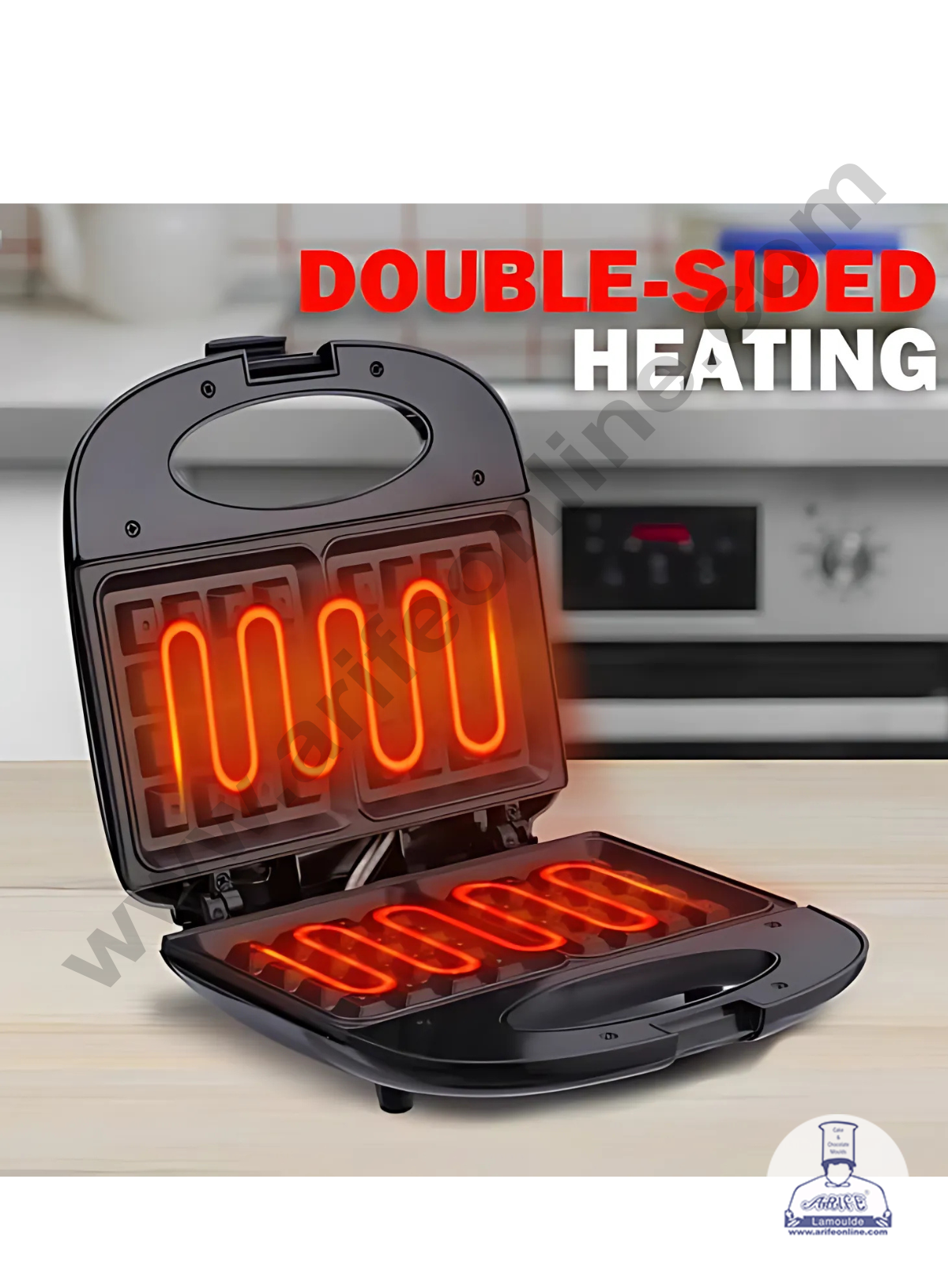 Jamaky 2 Slice Waffle Maker 1000W Non-Stick Waffle Iron - Model: JMK2001 (SB-JM-JMK2001)  (MOQ 10 PCS)