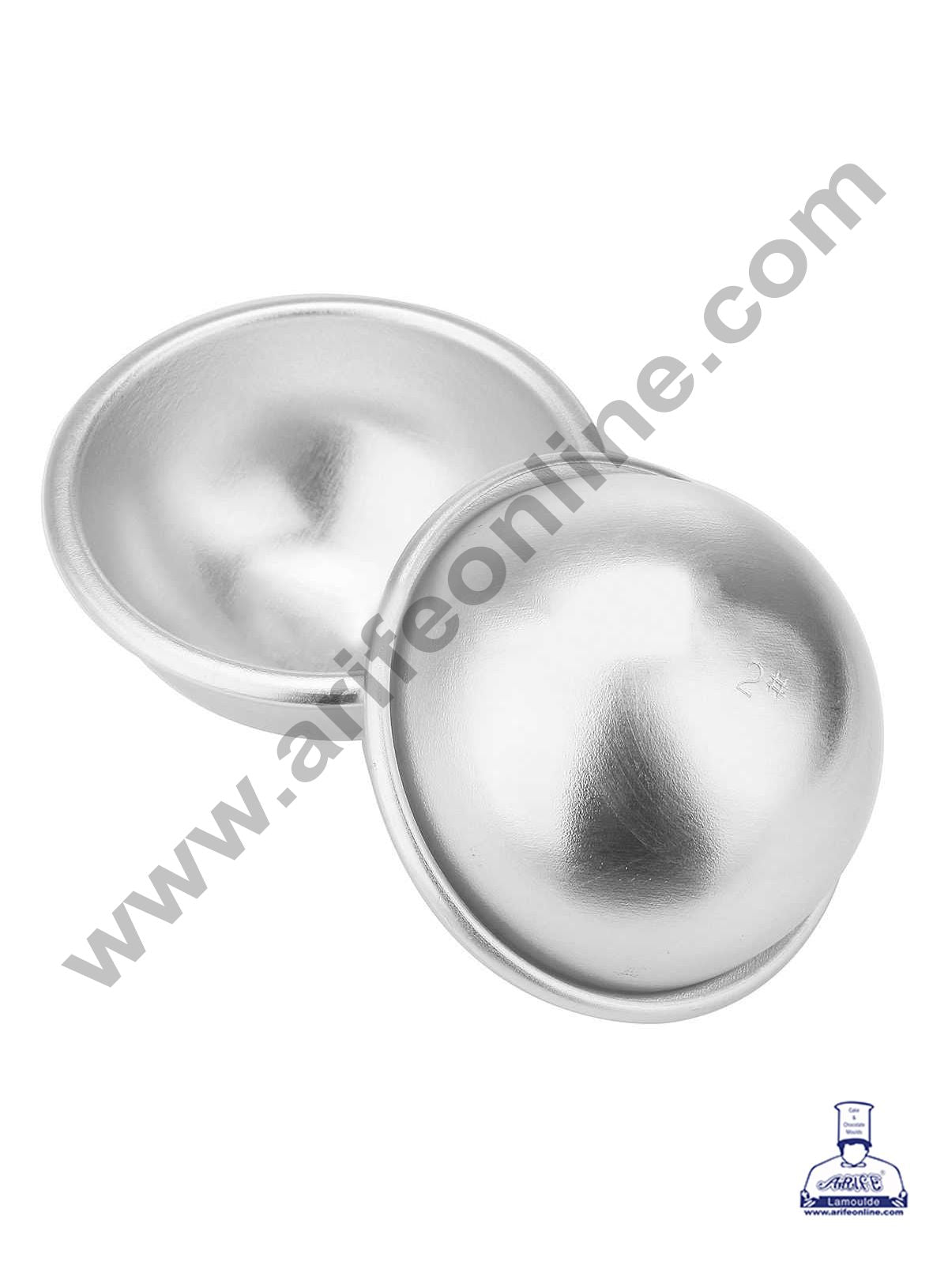 Cake Decor 2pcs Aluminum Half Sphere Ball Cake Mould, Round Cake Molds,Dome Cake Moulds ( 3 inch Diameter X 1.5 inch Height) No.3