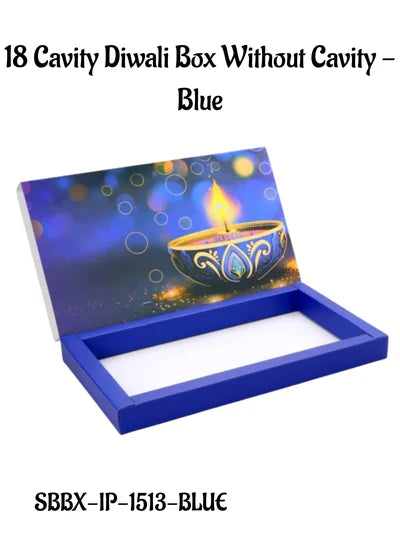 18 Cavity Diwali Sliding Hamper Box Without Cavity - Blue (1 Piece Pack) - (MOQ 50 PCS)