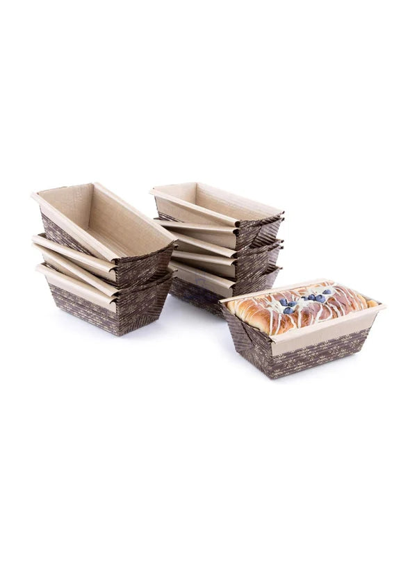 Novacart Bake & Serve Paper Baking Mould - Small Brown Plum Cake Mould 10 Pcs (SB-G9F-10635)