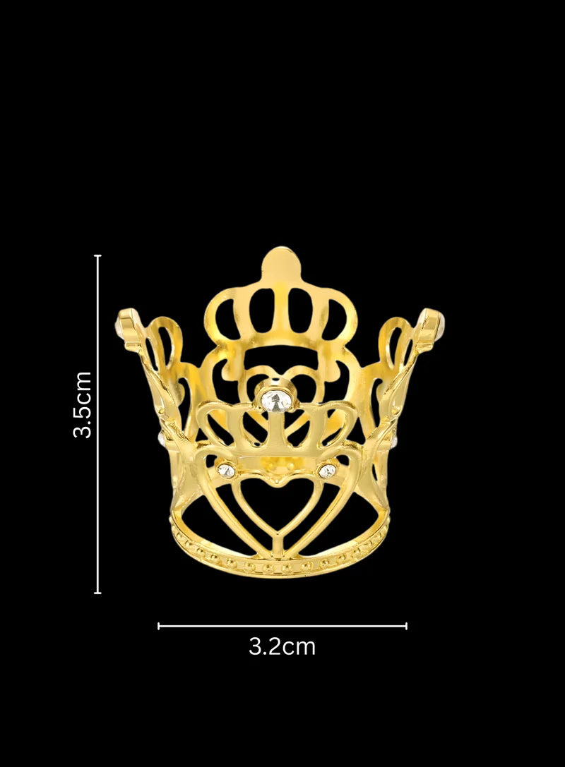 Golden Mini Heart Tiara Cake Topper Crown (SBMT-Cr-72-12-G) (MOQ 12 PCS) (FE)