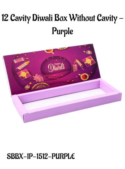 12 Cavity Diwali Sliding Hamper Box Without Cavity - Purple (1 Piece Pack) (MOQ 50 PCS)