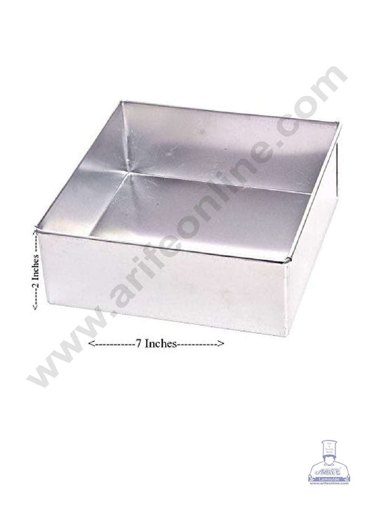 Aluminum Square Cake Mould - 7 in x 2 in (MOQ 12 PCS)