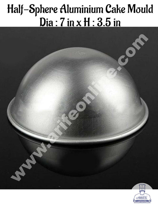 2pcs Aluminum Half Sphere Ball Cake Mould, Round Cake Molds,Dome Cake Moulds ( 7 inch Diameter X 3.5 inch Height) No.7  (MOQ 12 PCS)