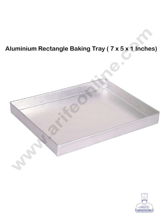 Aluminum Rectangle Cake Mould Baking Tray - (7 x 5 x 1 inches) (MOQ 12 PCS)