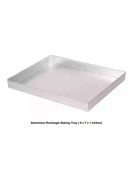 Aluminum Rectangle Cake Mould Baking Tray - (9 x 7 x 1 inches) (MOQ 12 PCS)