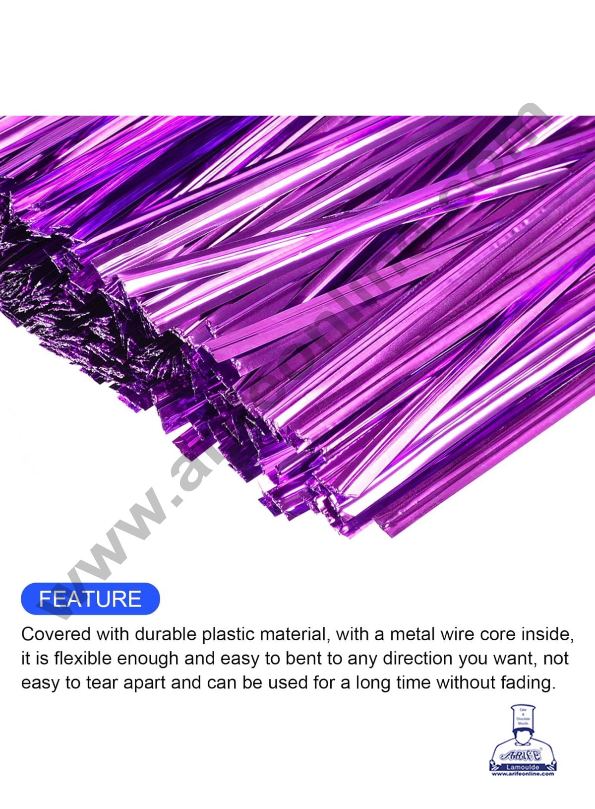Metallic Twist Ties -Metallic Pink (MOQ 50 PCS)  (L)