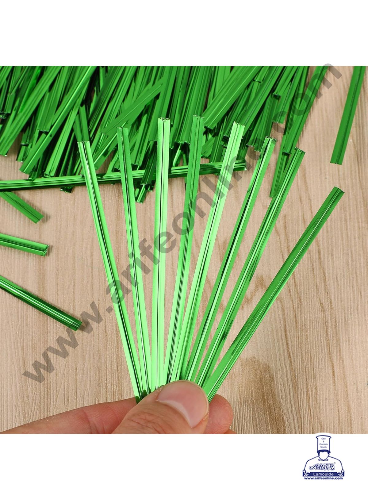 Metallic Twist Ties -Metallic Green (MOQ 50 PCS)  (L)