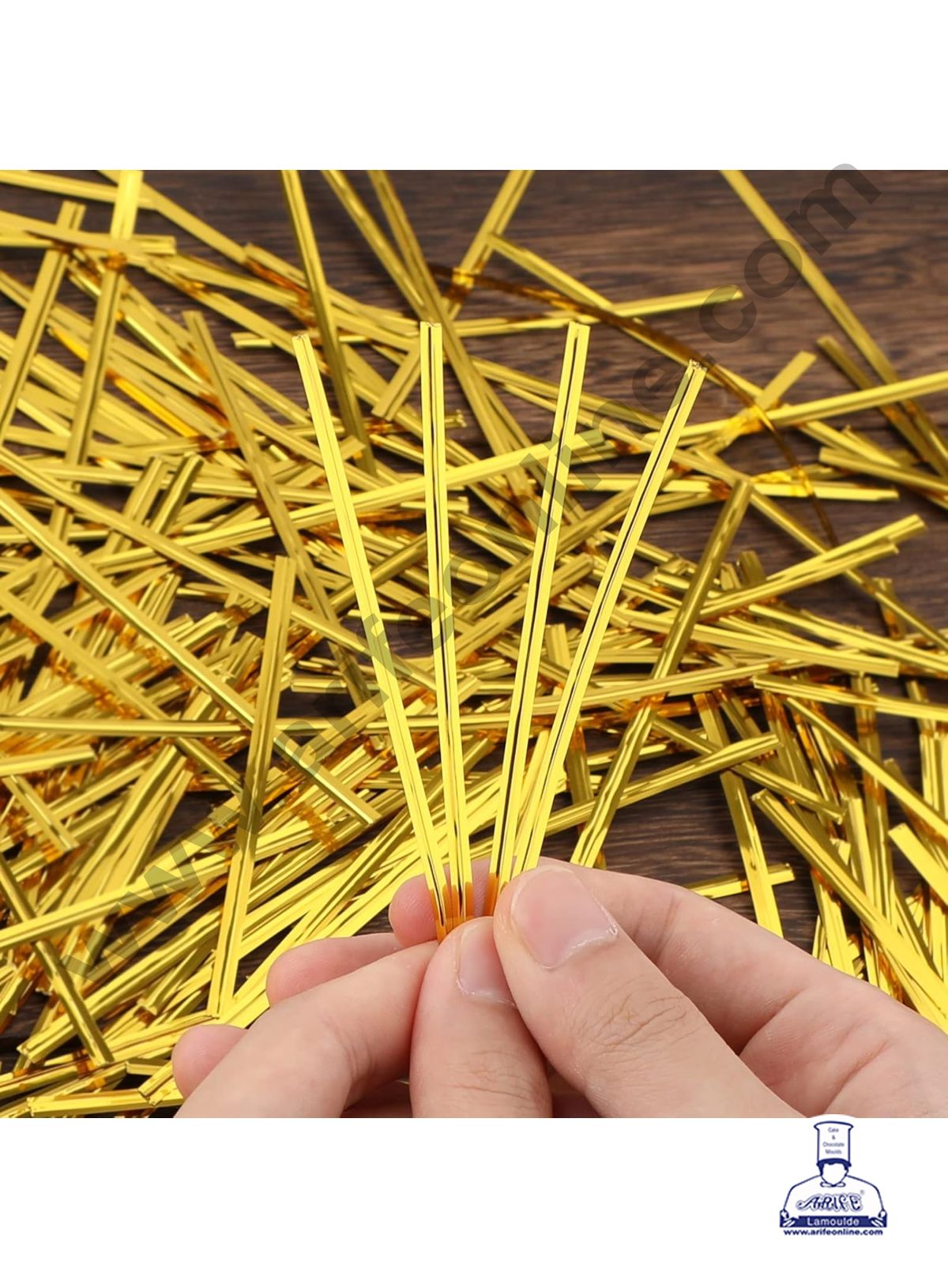 Metallic Twist Ties -Metallic Gold (MOQ 50 PCS)  (L)