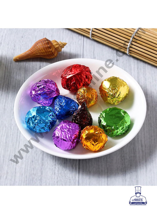 Aluminum Cut Foil Chocolate Wrapper - Multicolor Plan (8cm*8cm) 200 Pcs Pack (MOQ 12 PACK) (IO)