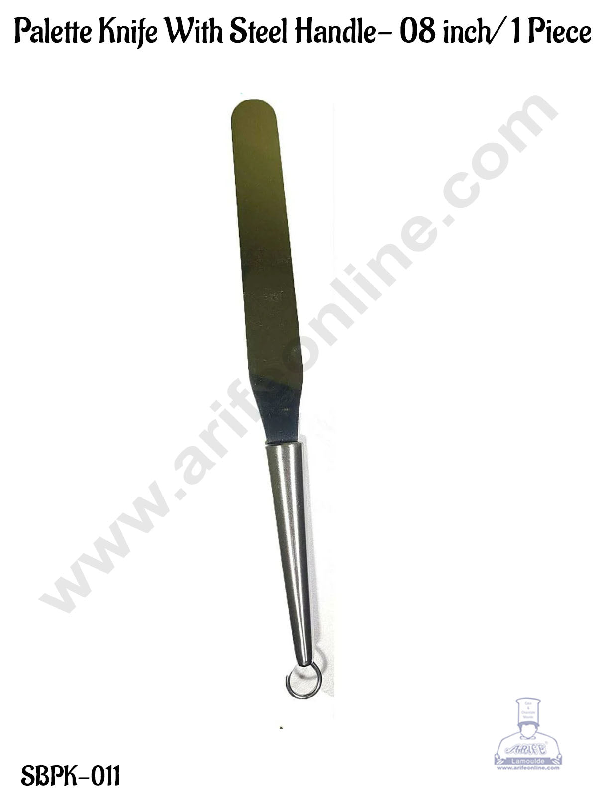Stainless Steel Cake Palette Knife Icing Spatula With Steel Handle- 8 inch/ 1 Piece (MOQ 12 PCS)  (RL)