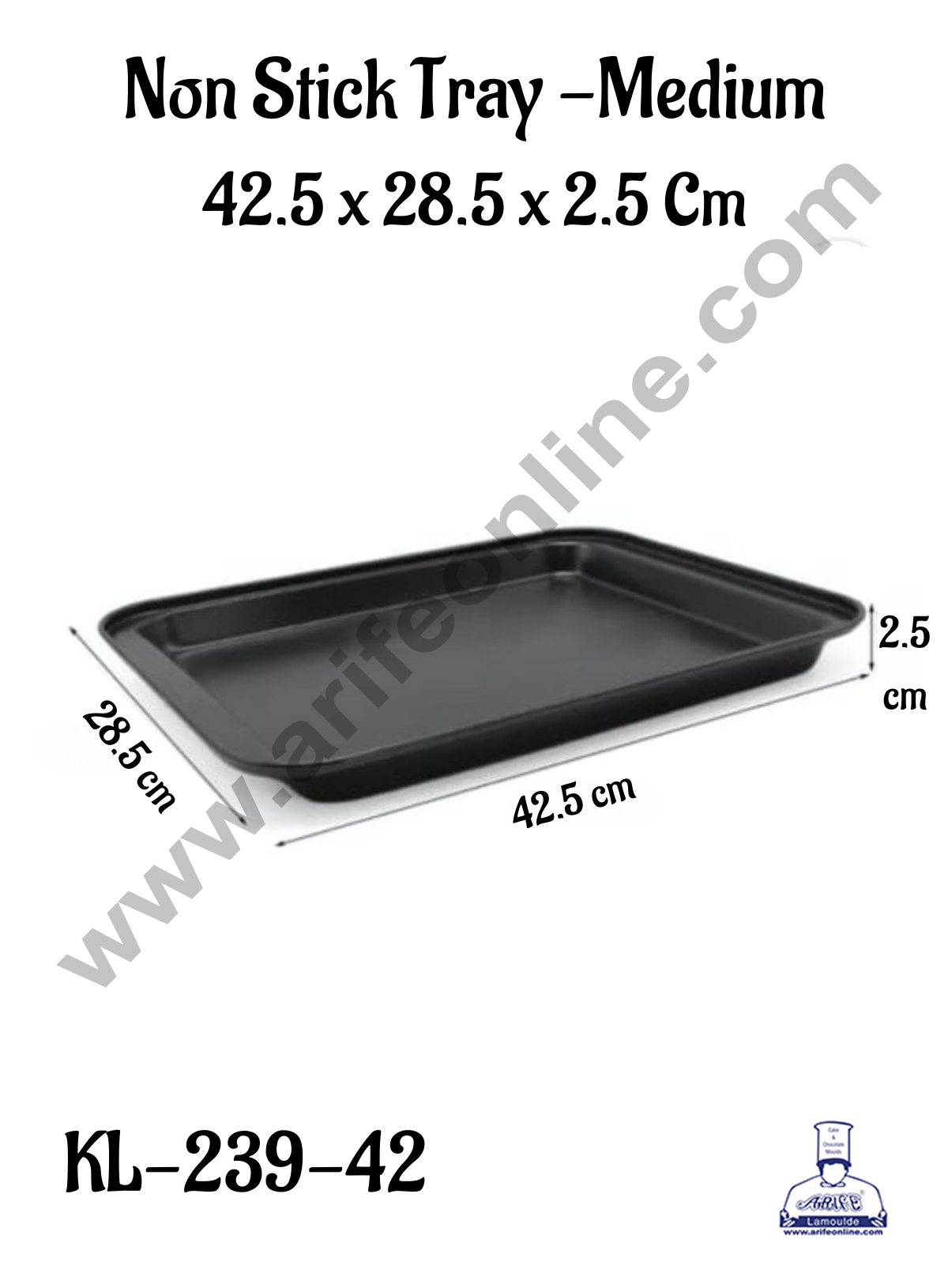 NON STICK TRAY MEDIUM (42.5X28.5X2.5CM)KL-239-42 (MOQ 12 PCS) (AFD)