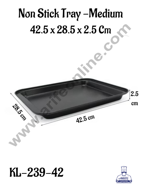 NON STICK TRAY MEDIUM (42.5X28.5X2.5CM)KL-239-42 (MOQ 12 PCS) (AFD)