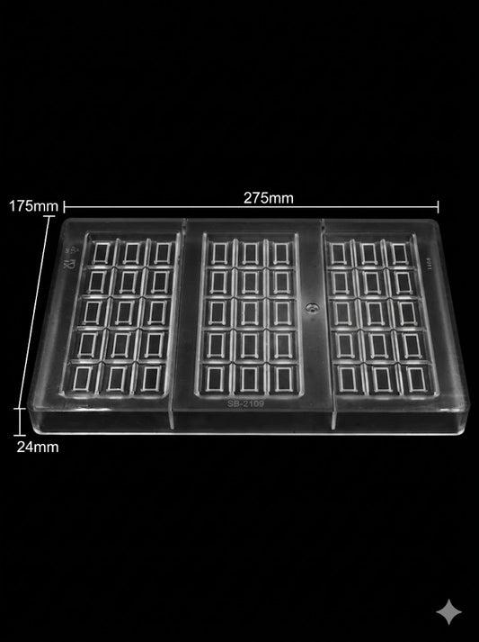 3-in-1 Polycarbonate Break-Apart Chocolate Bar Mold│SB-2109│ (MOQ 12 PCS) (RRD)