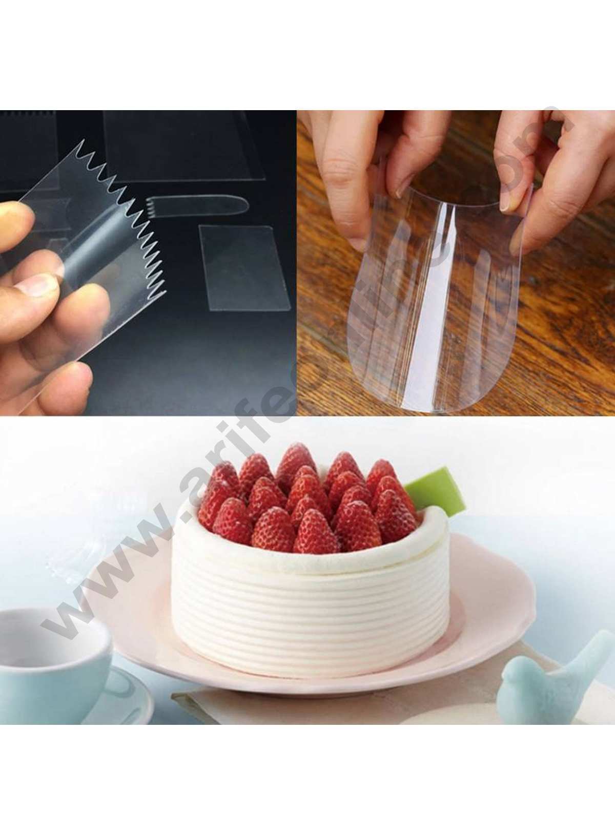 9 Pcs Cake Scraper Fondant Mousse Cream Spatula Edge Smoother Cupcake Cake Cutter Pastry Mold Baking Decorating Tools