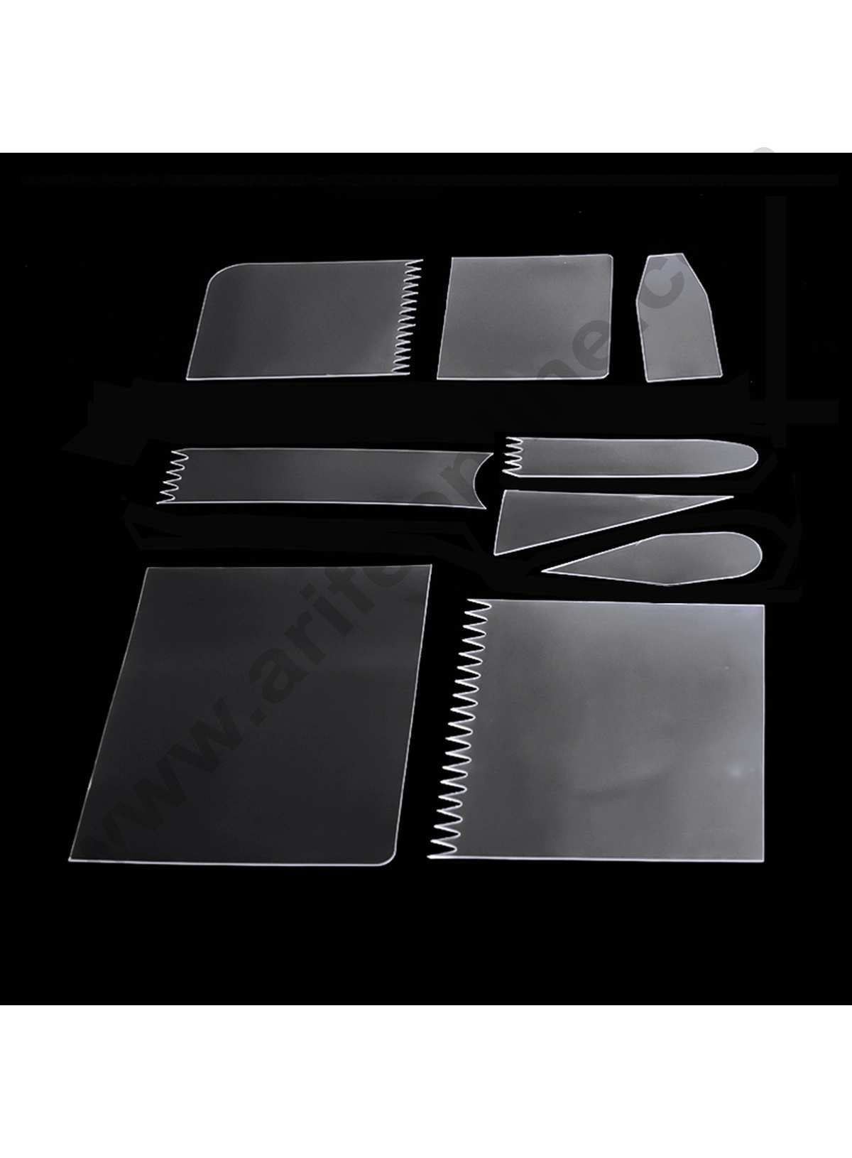 9 Pcs Cake Scraper Fondant Mousse Cream Spatula Edge Smoother Cupcake Cake Cutter Pastry Mold Baking Decorating Tools