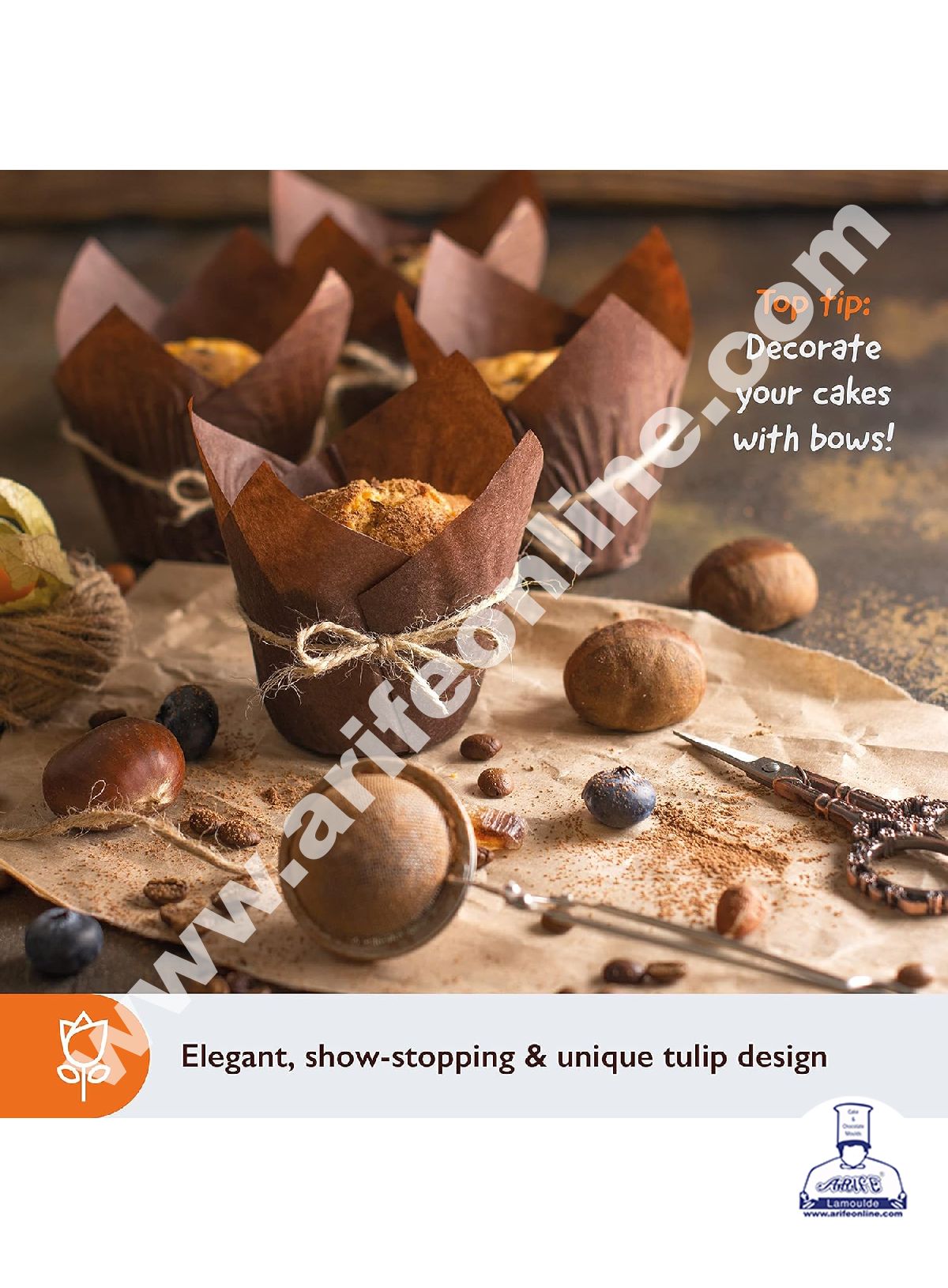 Novacart Bake & Serve Paper Baking Mould - Tulip Cup Shaped Muffin Mould 230 Pcs ( SB-G9F-Tulip )  (MOQ 500 PCS)