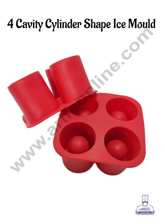 4 Cavity Cylinder Shape Ice Mould Silicone Ice Cube Maker (MOQ 12 PCS) (AAD)