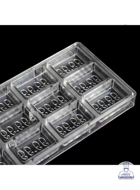 Cake Decor 12 Cavity 99.99 Pure Gold Bar Shaped Polycarbonate Chocolate Mould SB-9999