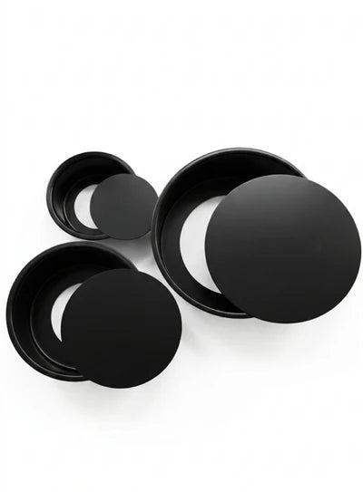3 Pcs Set Non-Stick Loose Bottom Round Cake Mould with Removable Base (SBNS-200-4) KL-77  (MOQ 12 PCS) (IRD)