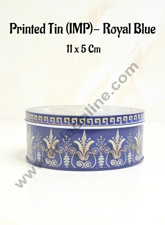 Printed Dream Tin (IMP) | Dream Cake Tin Torte cake Cookie Cake Tin - Royal Blue Color - 11 cm X 5cm (MOQ 160 PCS PER CRTN)