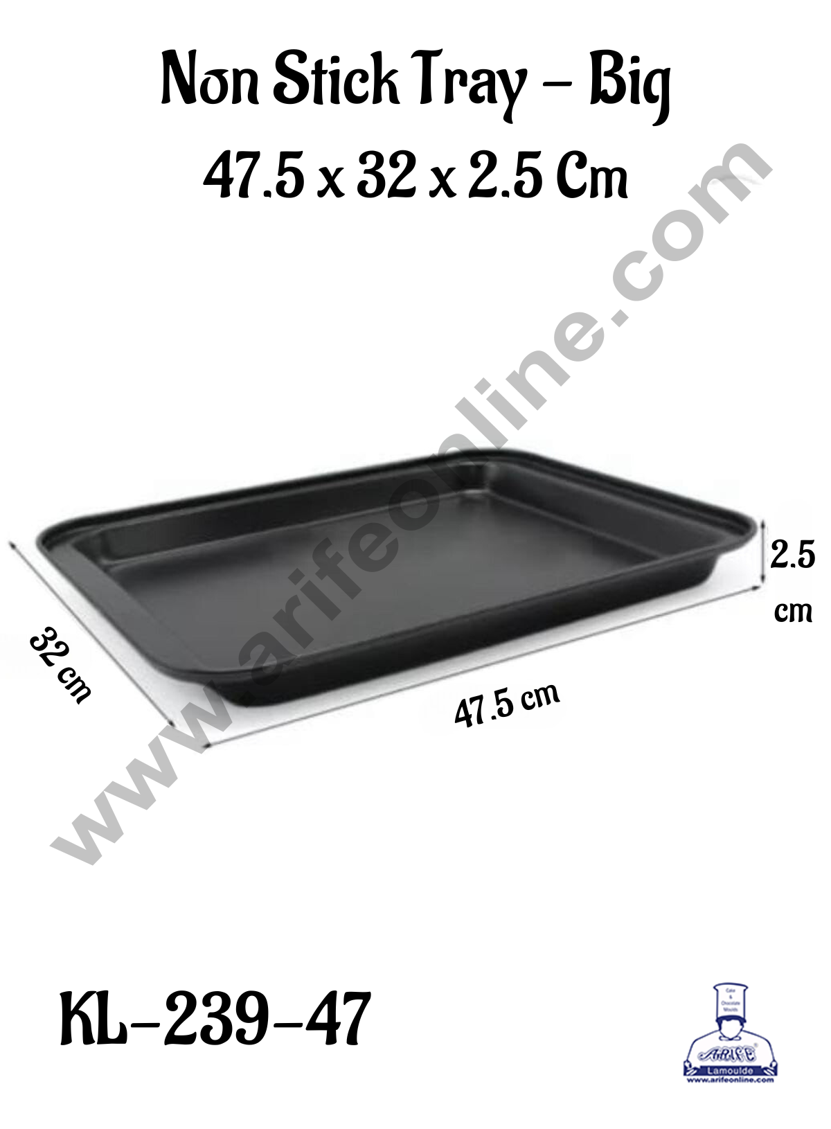 NON STICK TRAY BIG (47.5X32X2.5CM)KL-239-47 (MOQ 12 PCS) (AMD)