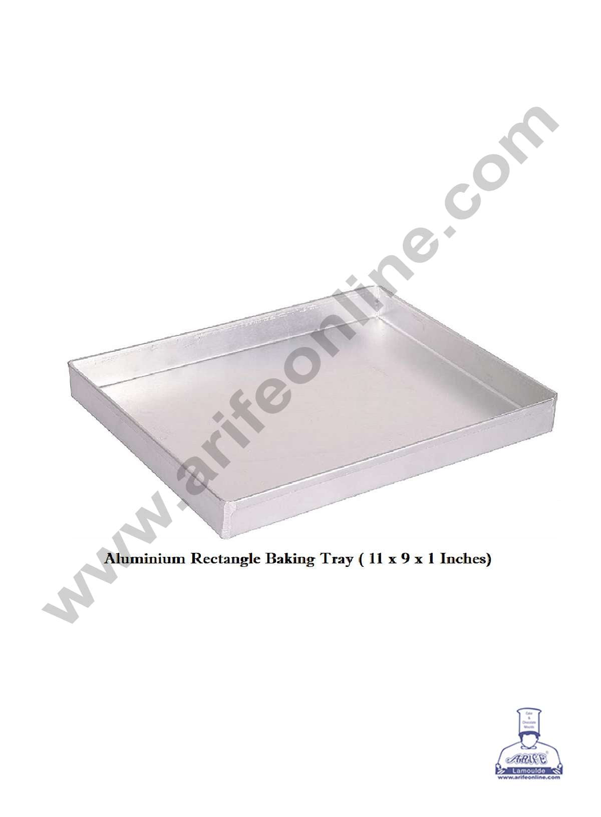 Aluminum Rectangle Cake Mould Baking Tray - (11 x 9 x 1 inches) (MOQ 12 PCS)