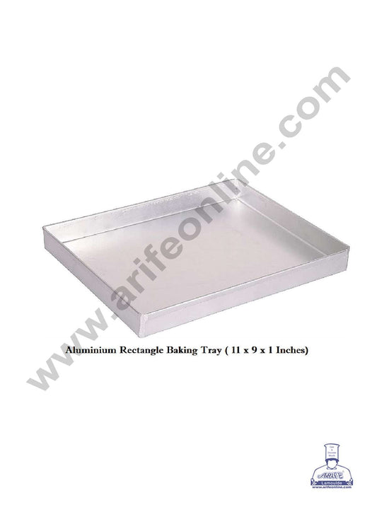 Aluminum Rectangle Cake Mould Baking Tray - (11 x 9 x 1 inches) (MOQ 12 PCS)