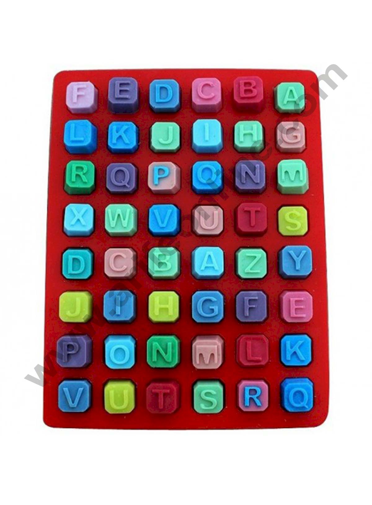 Silicon 48 Cavity  Block Alphabet Moulds Brown Chocolate Mould, Ice Mould, Chocolate Decorating Mould  (MOQ 12 PCS)  (OE)