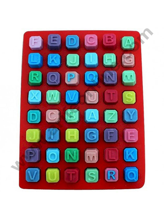 Silicon 48 Cavity  Block Alphabet Moulds Brown Chocolate Mould, Ice Mould, Chocolate Decorating Mould  (MOQ 12 PCS)  (OE)