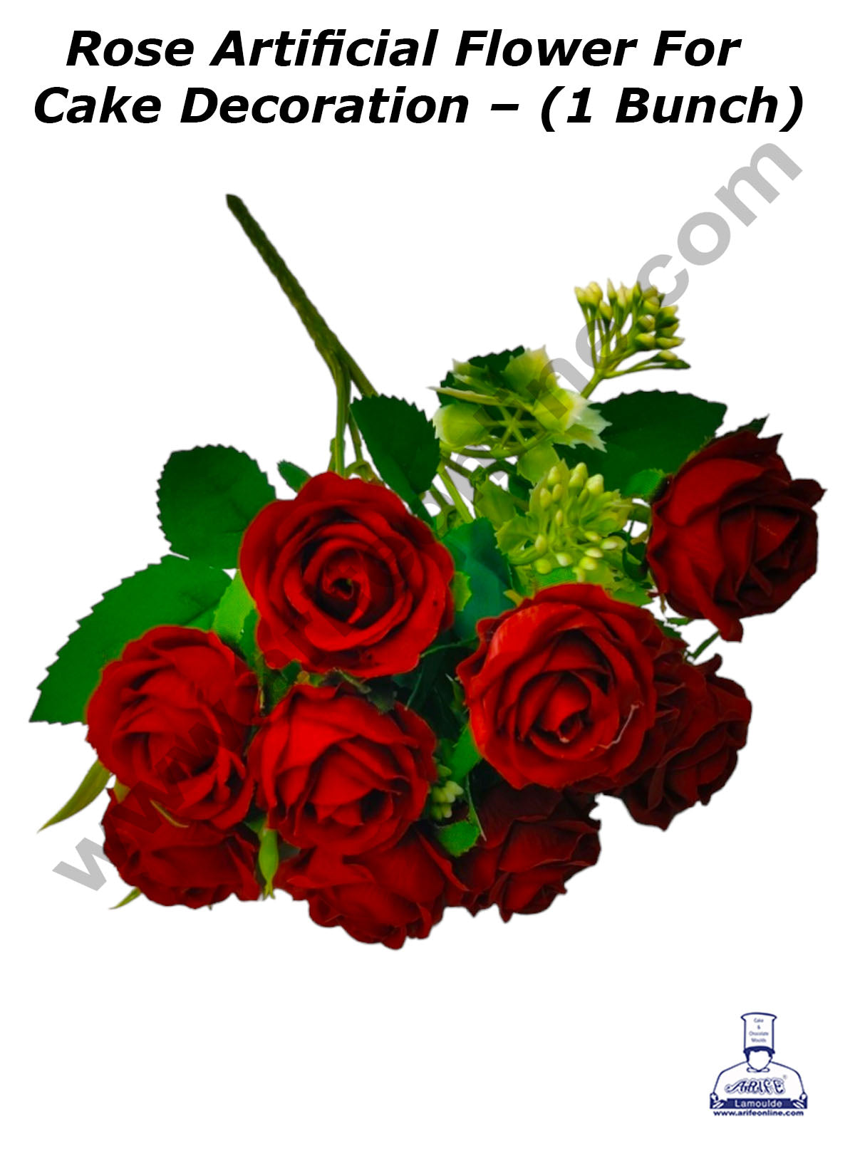 Rose Artificial Flower For Cake Decoration – (1 Bunch) (MOQ 12 BUNCH)